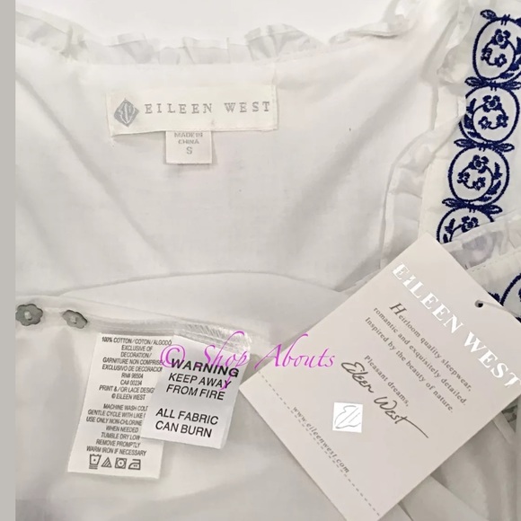 Eileen West White Cotton Nightgown Size S - Picture 7 of 7